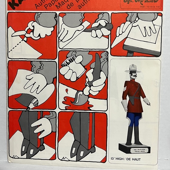 Sgt. McKlew Kaperkit Fusilier Authentic Paper Sculpture 13" Kit Canada 1980 RARE - Picture 2 of 5